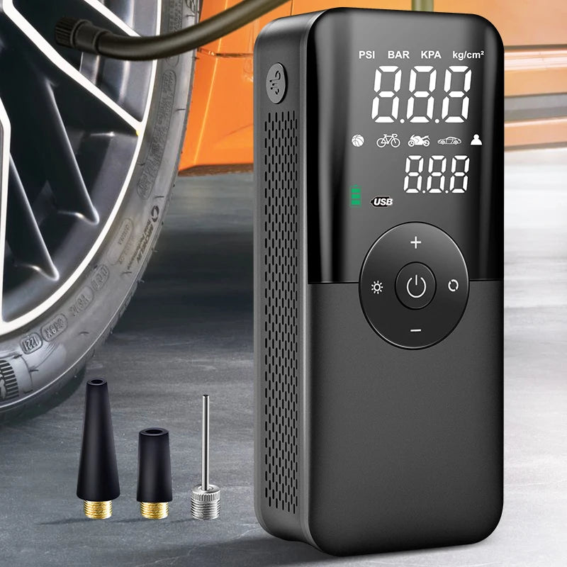 Rechargeable Air Pump Tire Inflator Portable Compressor Digital Cordless Car Tyre Inflator for Bicycle Balls